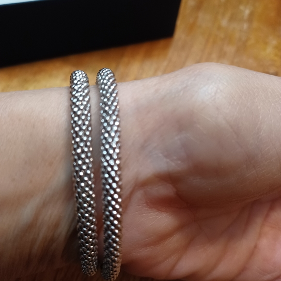 NWOT SET OF 2 STERLING SILVER GEMSTONE CUFFS - Picture 2 of 5